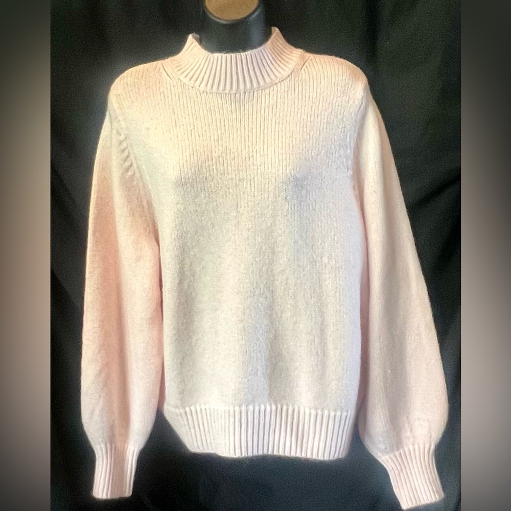 Ann Taylor Pale Pink Mock Neck Sweater